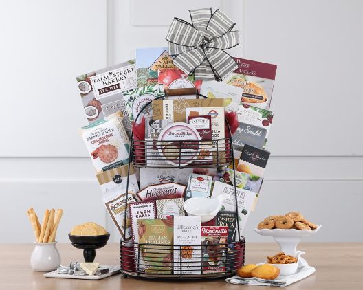 Delightful Two-Tiered Gourmet Gift Basket