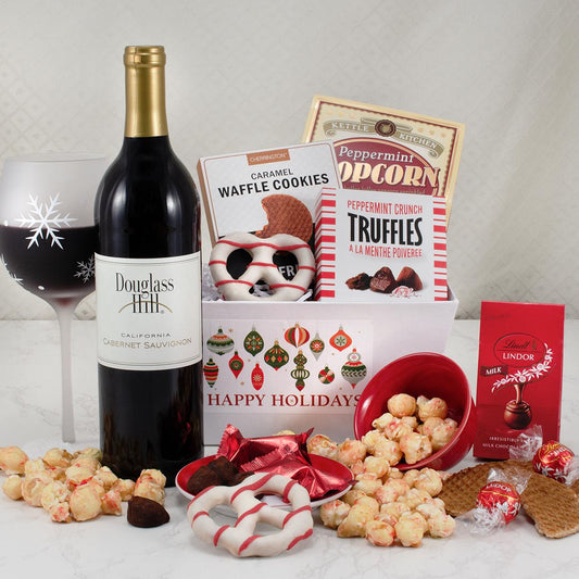 Happy Holidays California Red Wine Gift Basket