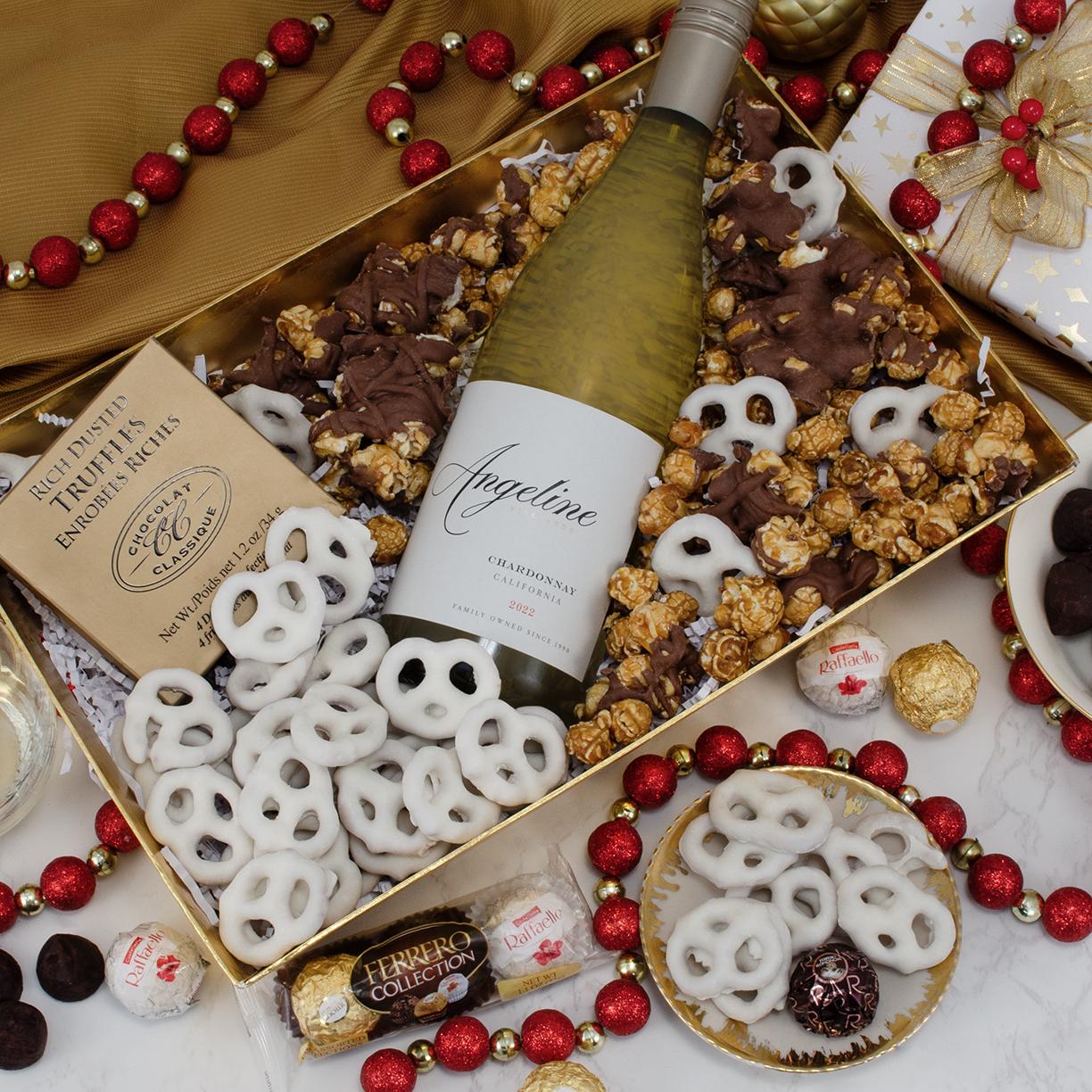 Good Cheer Angeline White Wine Gift Basket