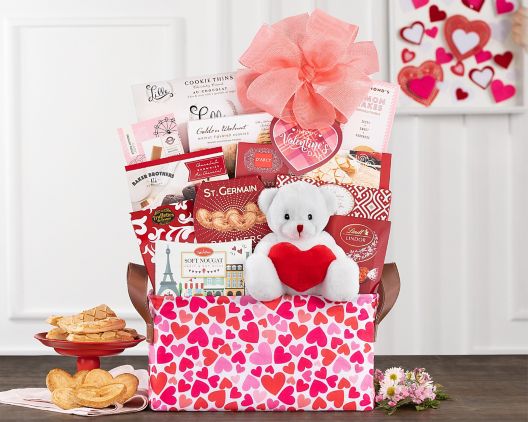 Cuddly & Sweet: Valentine's Gift Basket with Bear, Lindt & More!