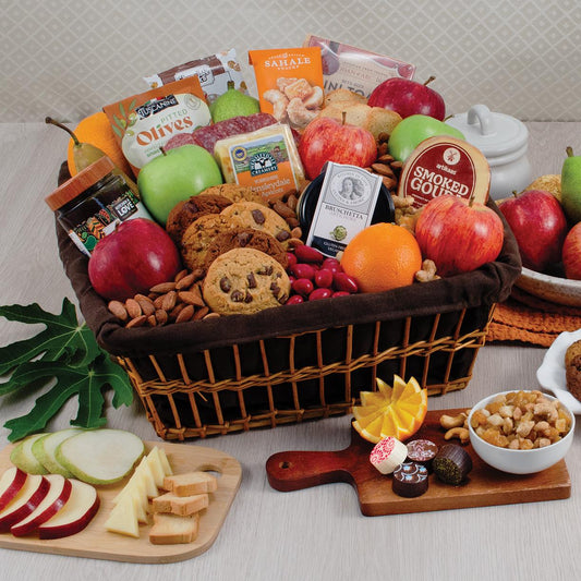 Gourmet Delicacies and Fruit Gift Basket