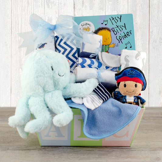 Baby ABC's: Baby Boy Gift Basket