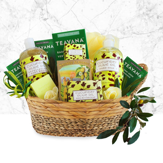 Spa Retreat: Natural Cucumber & Olive Oil Spa Gift Basket