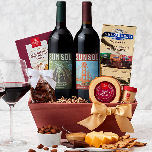 Napa Valley Charm Duet: Red Wine Gift Basket