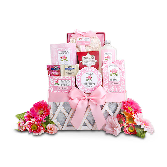 Luxurious Rose Spa Gift Basket for Relaxation at Home