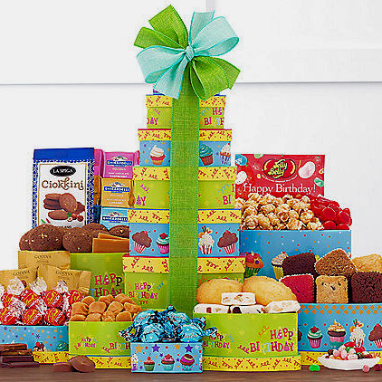 Best Wishes: Gourmet Birthday Gift Tower