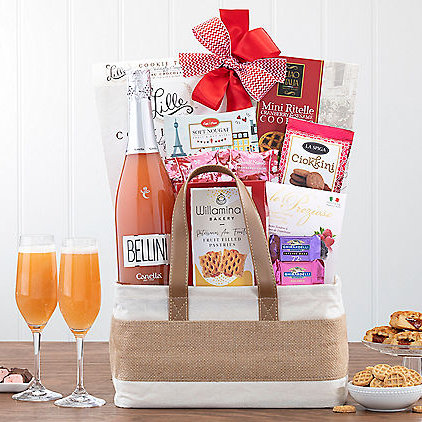 Bellini & Bites: Sparkling Wine Gift Basket