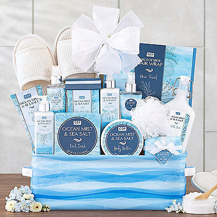 Spa Luxuries: Ocean Mist & Sea Salt Spa Gift Basket