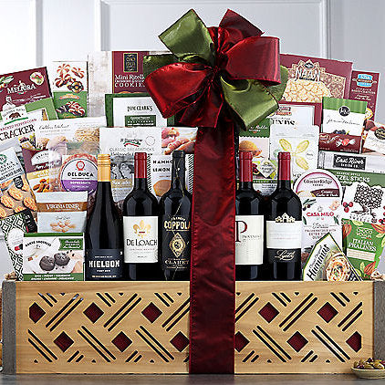 Connoisseur's Red Wine Collection: Premium Gift Basket