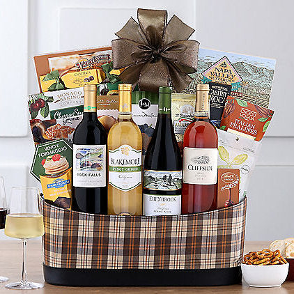 California Red, White & Rose Collection: Gourmet Wine Basket