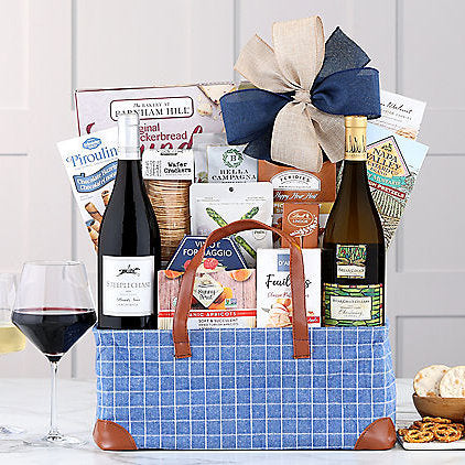 California Pinot Noir & Chardonnay: Gourmet Wine Basket