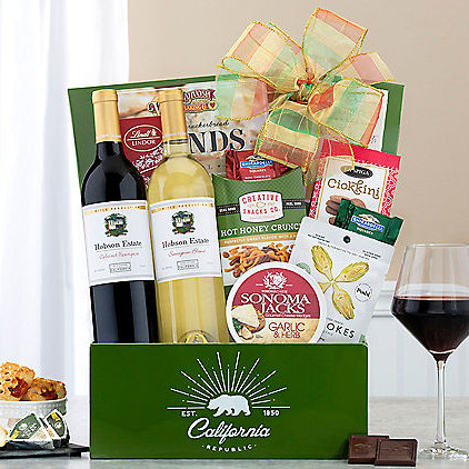 Hobson Estate Red & White: Gourmet Gift Basket