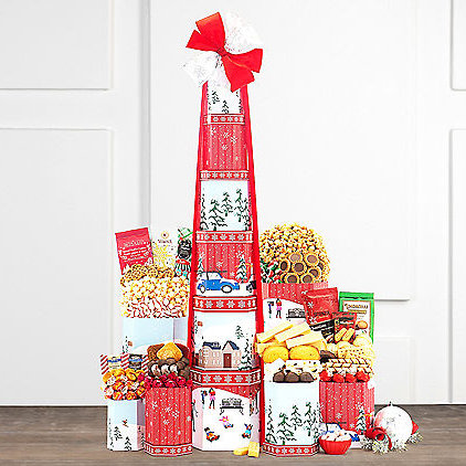 Winter Cheer: Christmas Holiday Gift Tower