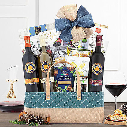 Italian Wine Trio: Gourmet Wine Gift Basket