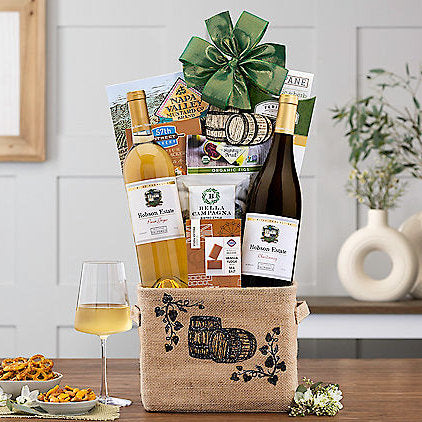 Hobson Estates White Duet: Wine Gift Basket