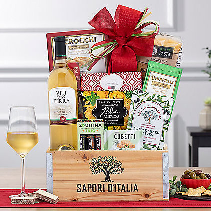 Viti Della Terra Pinot Grigio: White Wine Gift Basket