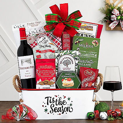 Vintners Path Merlot: Holiday Wine Basket