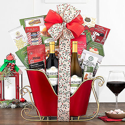 Blakemore Winery Duet: Holiday Sleigh Wine Basket