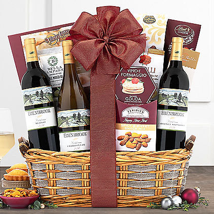 Edenbrook Trio: Gourmet Wine Gift Basket