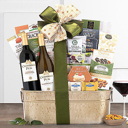 Crossridge Peak Duet: Gourmet Wine Basket