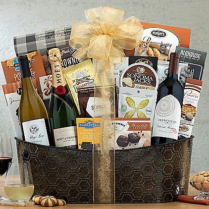 All Star Wine & Champagne Trio: Premium Gourmet Basket