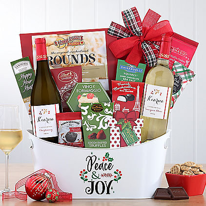 Holiday White Duet: Wine Gift Basket