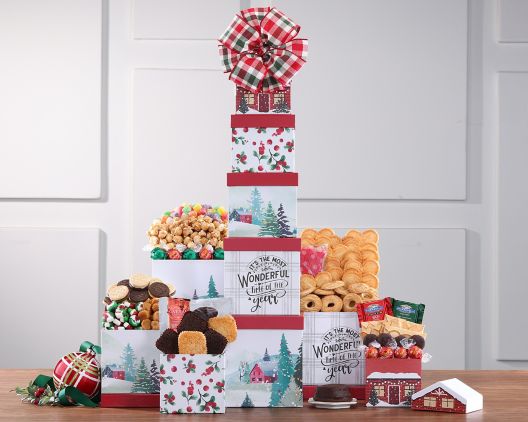 Brownie, Chocolate and Sweets Christmas Gift Tower