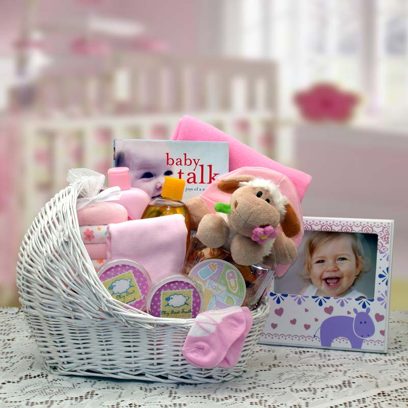 Welcome Baby Bassinet New Baby Basket-Pink (Med)