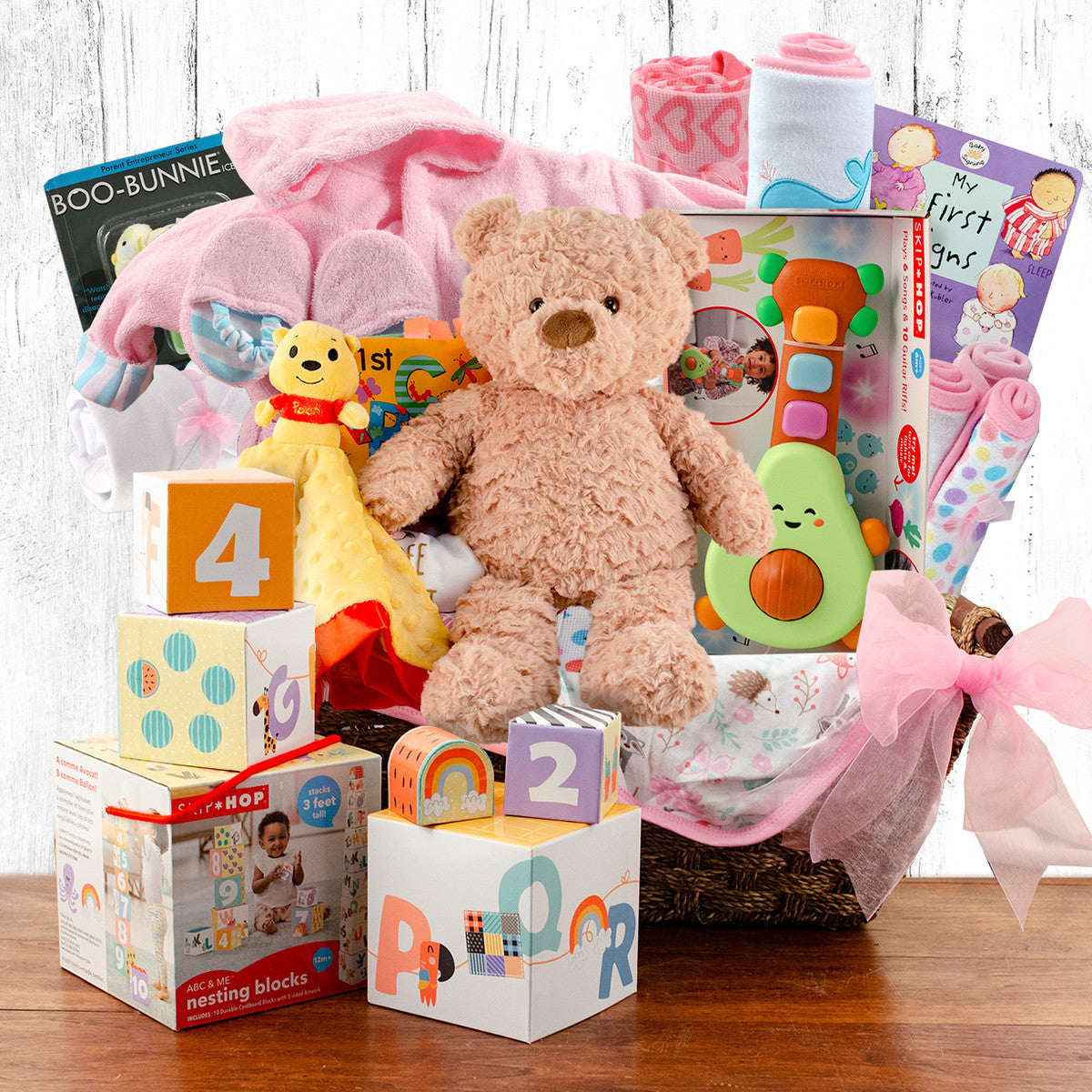 Grand Welcome: Baby Girl Gift Basket