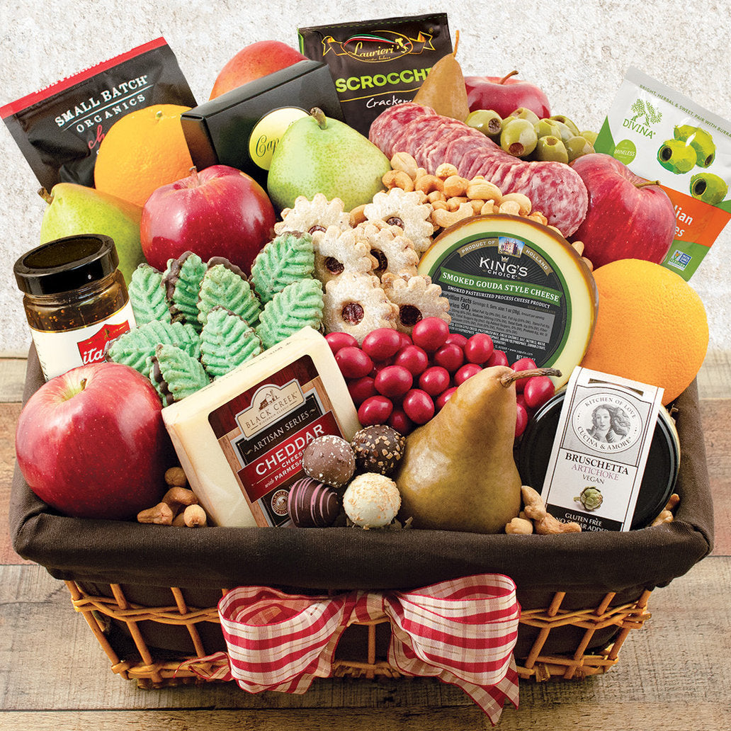 Fifth Avenue: Fruit & Snacks Gift Basket