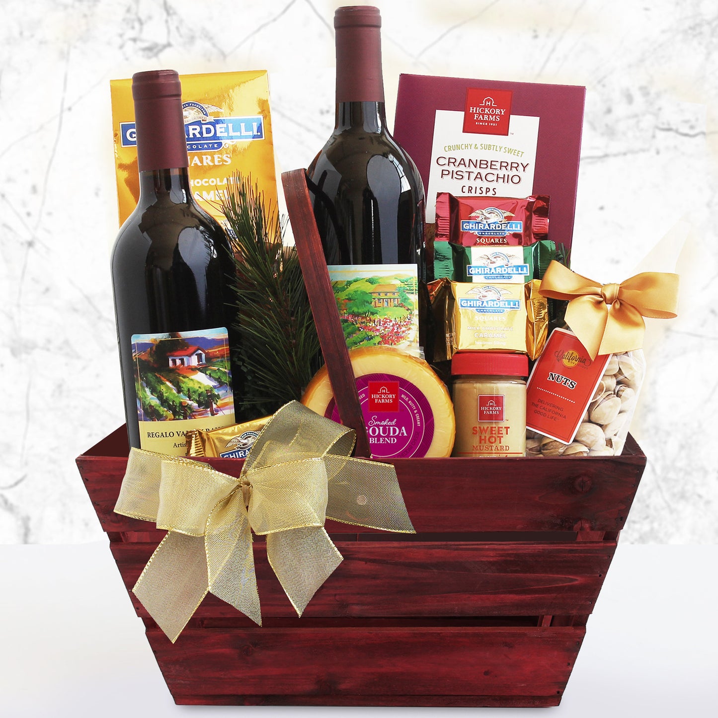 Napa Valley Charm Duet: Red Wine Gift Basket