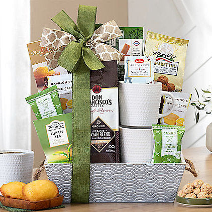 Coffee & Tea Delights: Gourmet Gift Basket