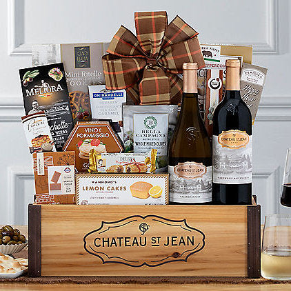Chateau St. Jean Duet: Gourmet Wine Gift Basket